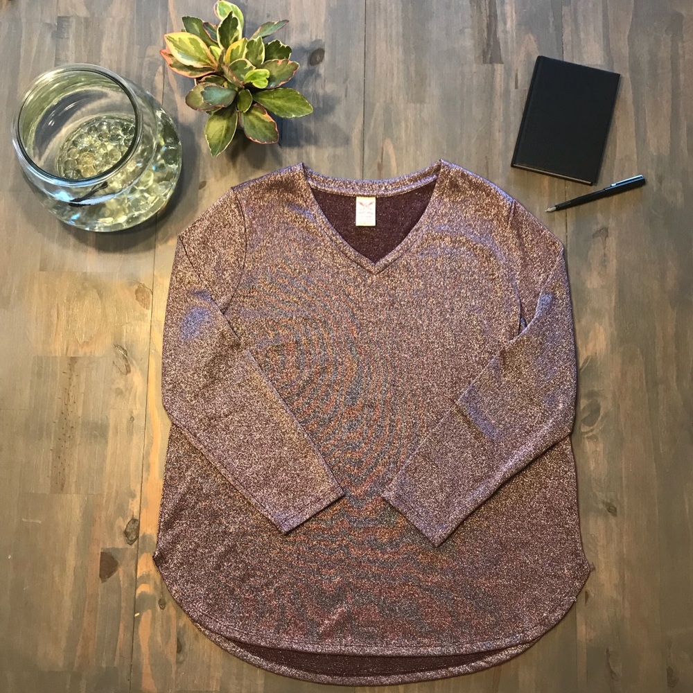 Faded Glory shimmery purple thin sweater